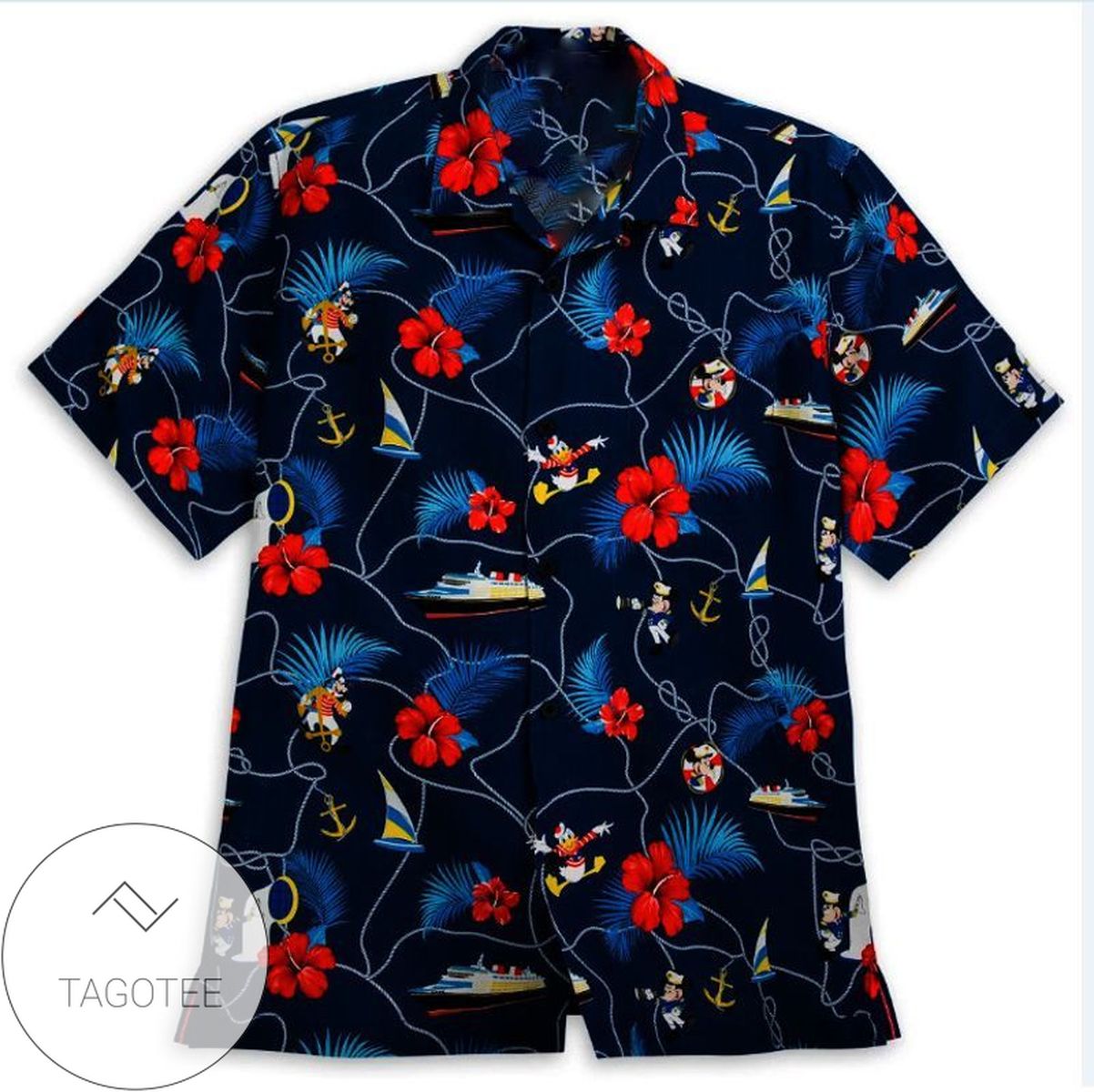 Mickey Mouse Disney Funny Hawaiian Graphic Print Short Sleeve Hawaiian Casual Shirt