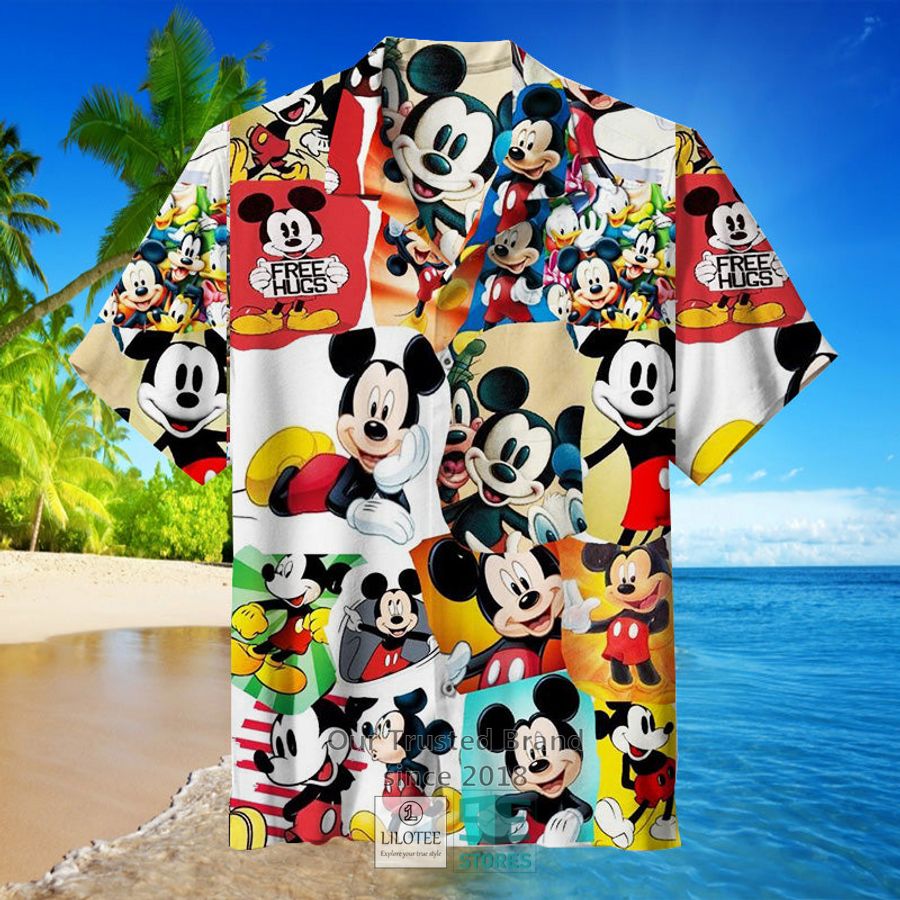 Mickey Mouse Face Collage Art Casual Hawaiian Shirt