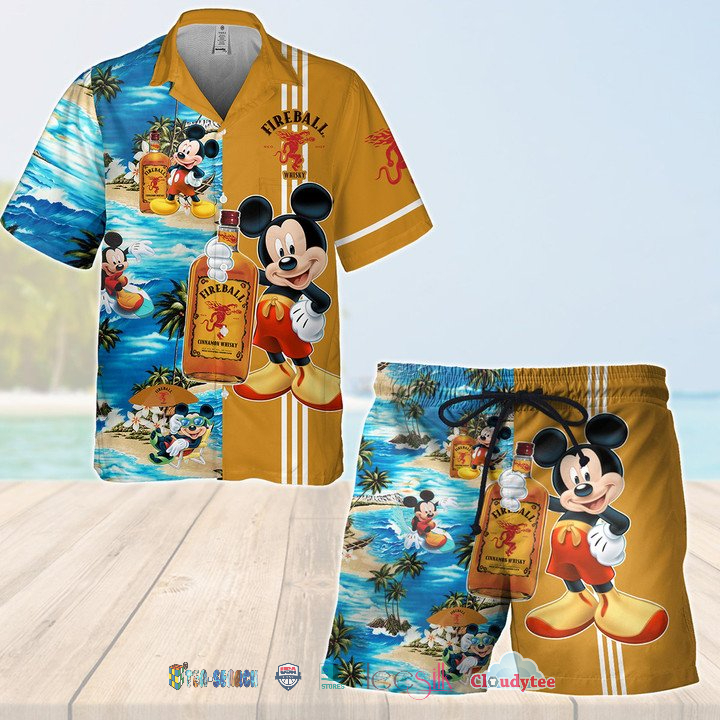 Mickey Mouse Jack Daniel’s Hawaiian Shirt Beach Short