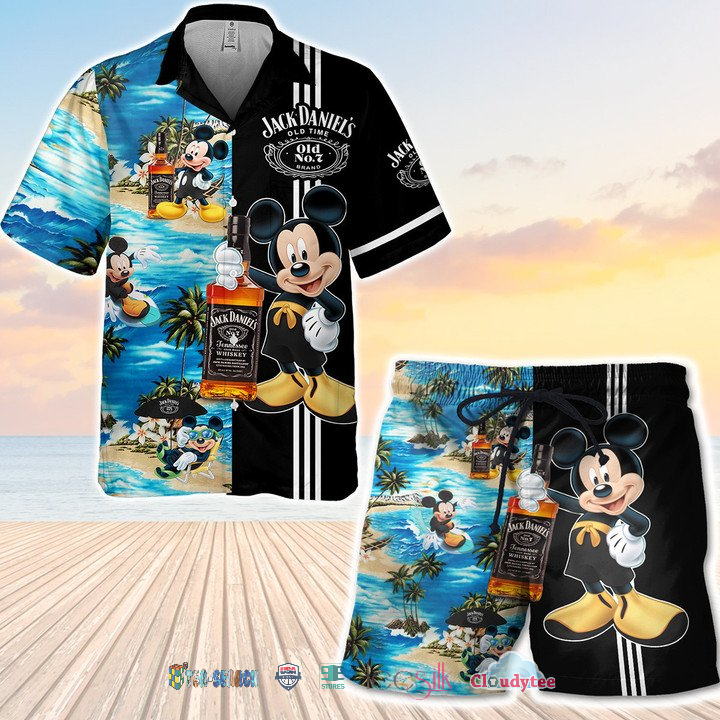 Mickey Mouse Fireball Whisky Hawaiian Shirt Beach Short