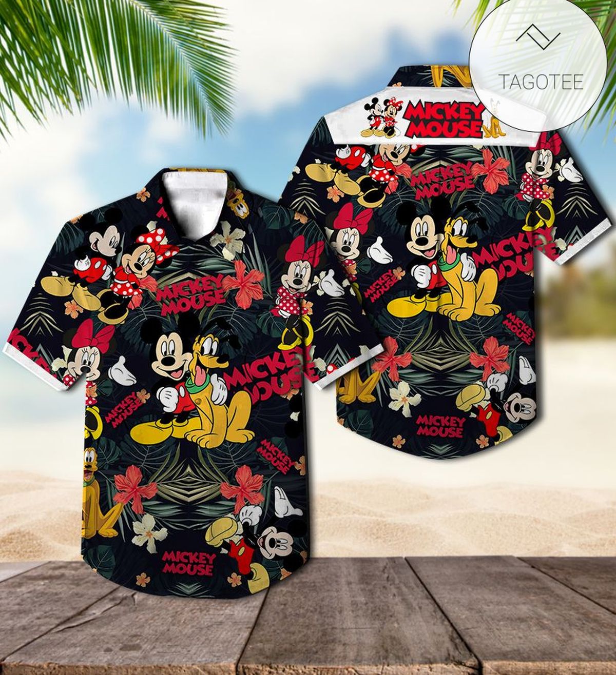 Mickey Mouse Movies Disney  3 For Men And Women Graphic Print Short Sleeve Hawaiian Casual Shirt