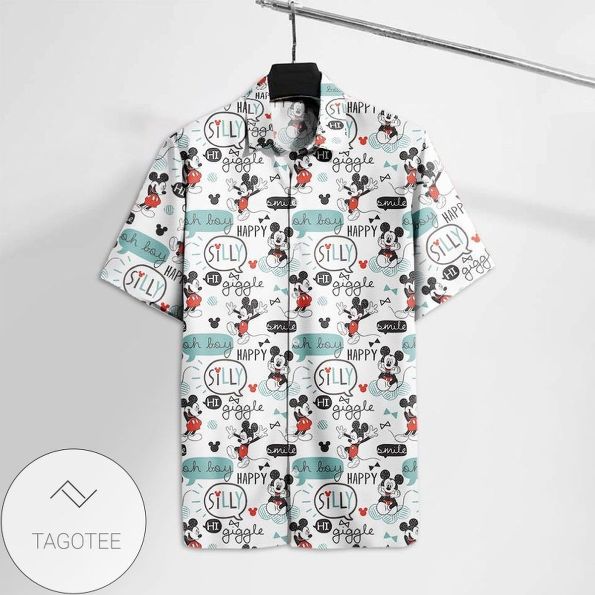 Mickey Mouse Movies Disney Merry Christmas For Men And Women Graphic Print Short Sleeve Hawaiian Casual Shirt