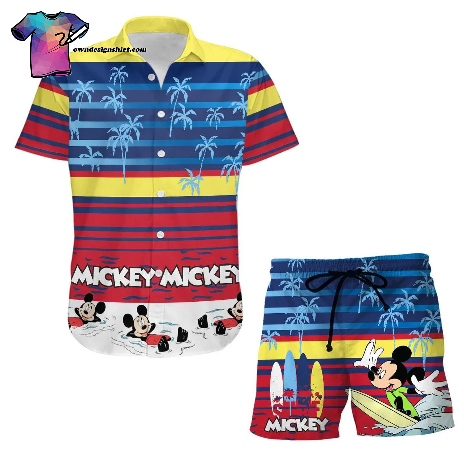 Mickey Mouse Patterns Cartoon Graphic Summer Hawaiian Shirt