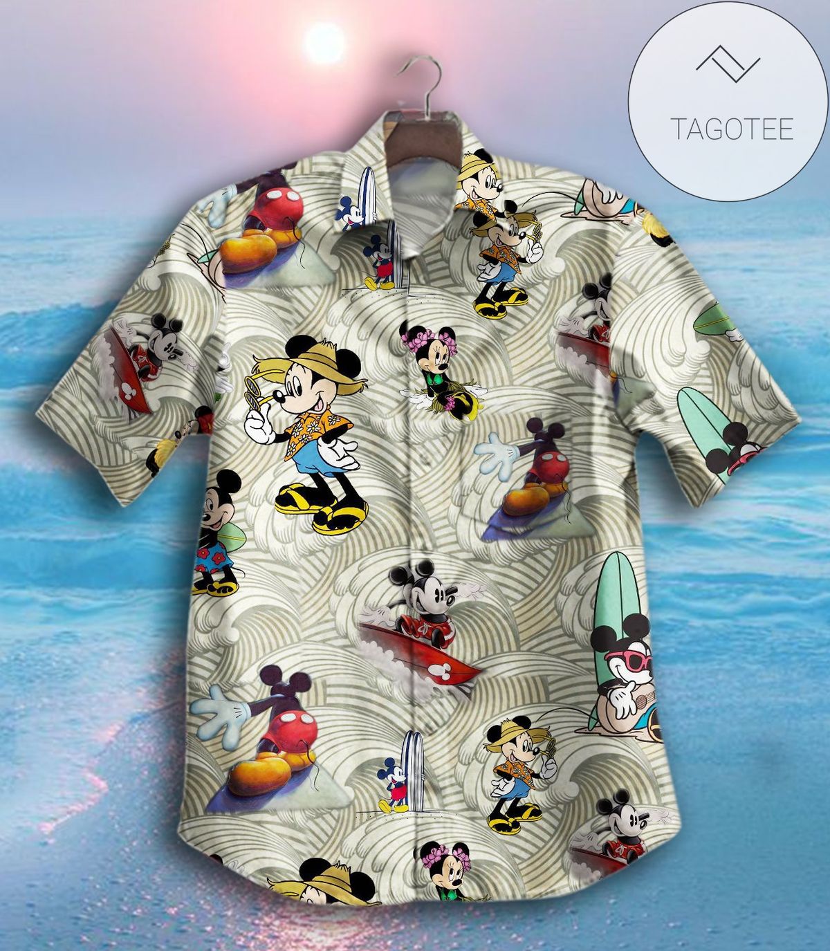 Mickey’s Fourth of July Movies Disney For men And Women Graphic Print Short Sleeve Hawaiian Casual Shirt