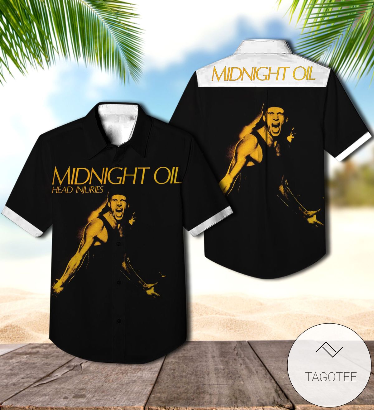 Midnight Oil Essential Oils Compilation Album Cover Hawaiian Shirt