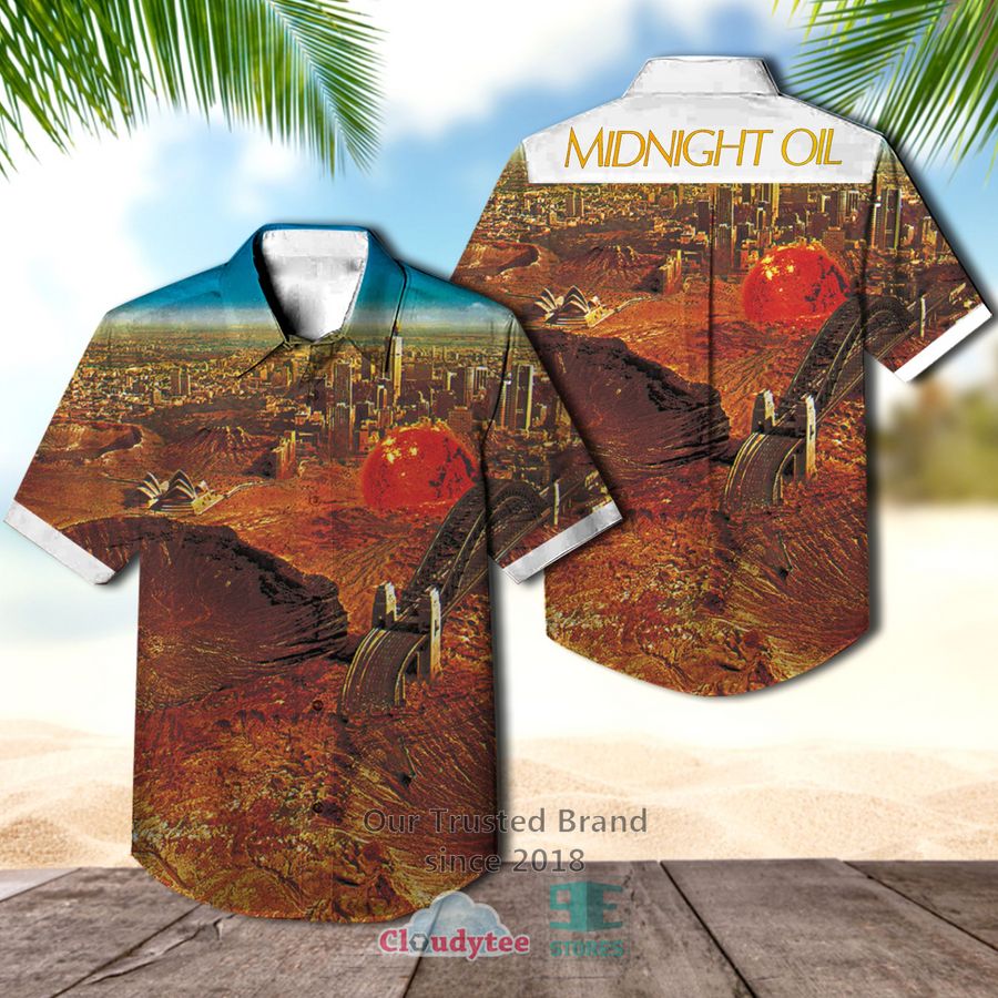 Midnight Oil Scream in Blue Live Casual Hawaiian Shirt