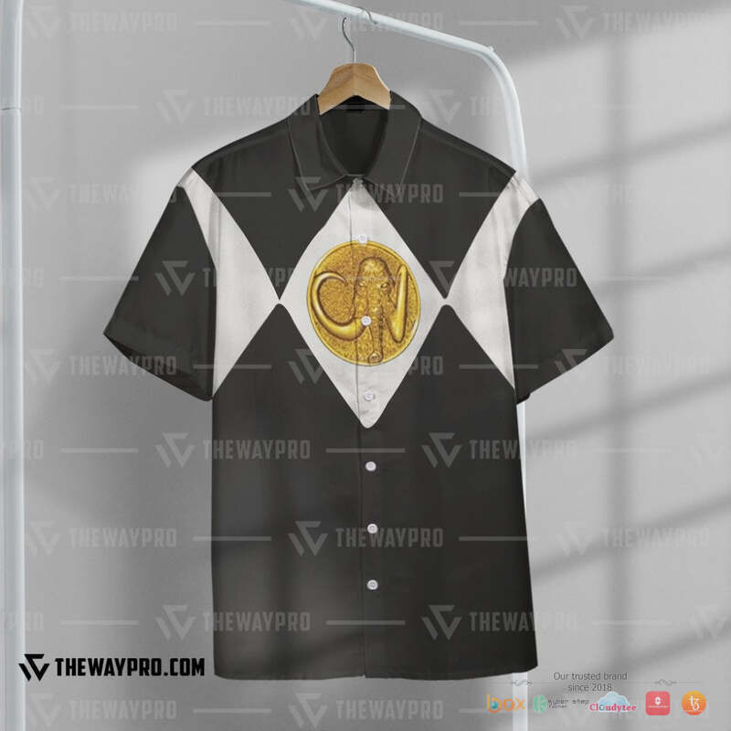 Mighty Morphin Power Rangers Black White Ranger Hawaiian shirt