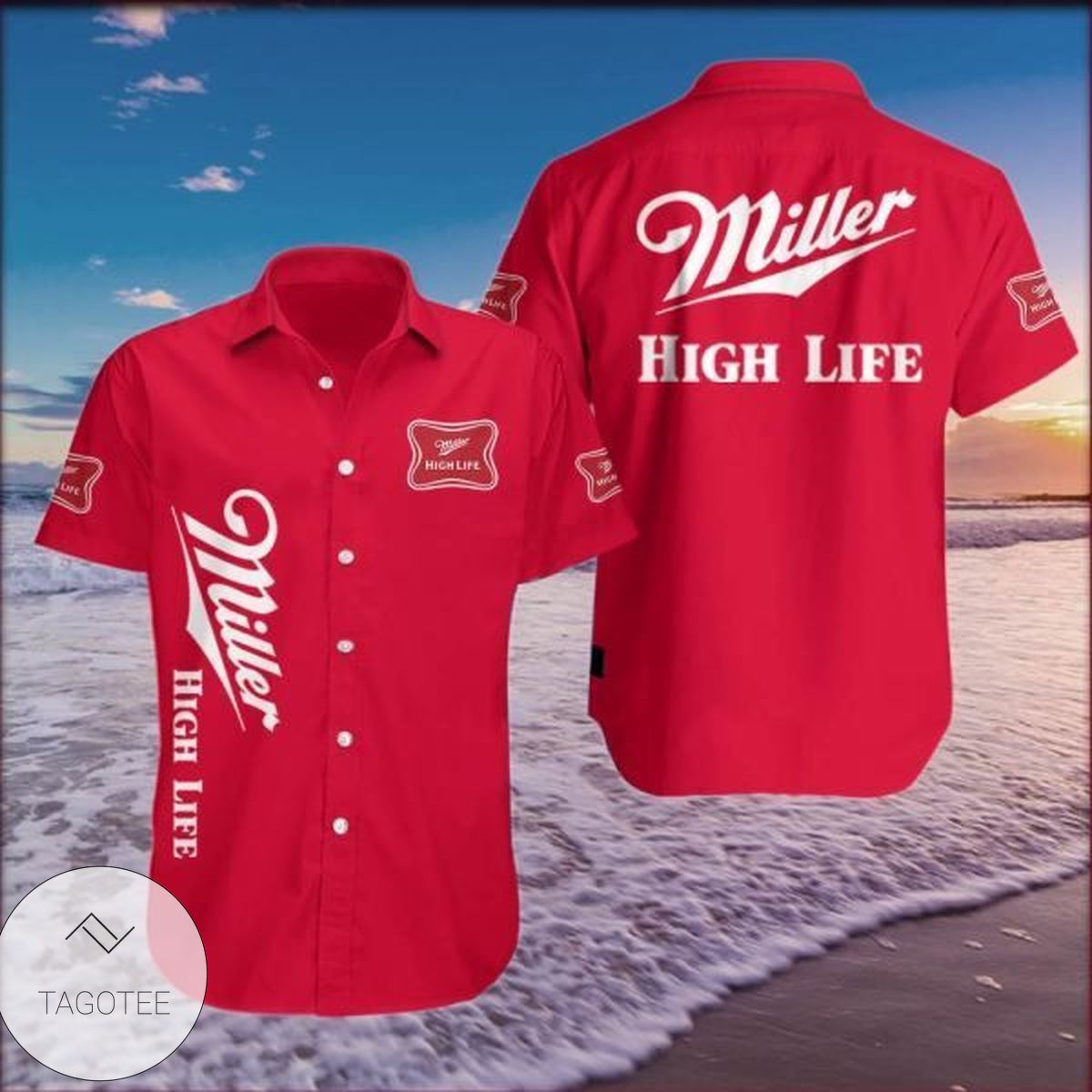 Miller High Life Drink More Miller Beer Hawaiian Shirt