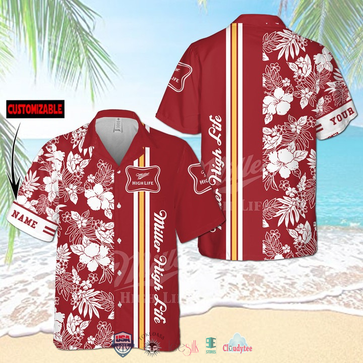 Miller High Life Palm Tree Hawaiian Shirt