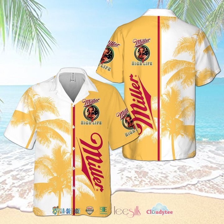 Miller High Life Hibiscus Custom Hawaiian Shirt