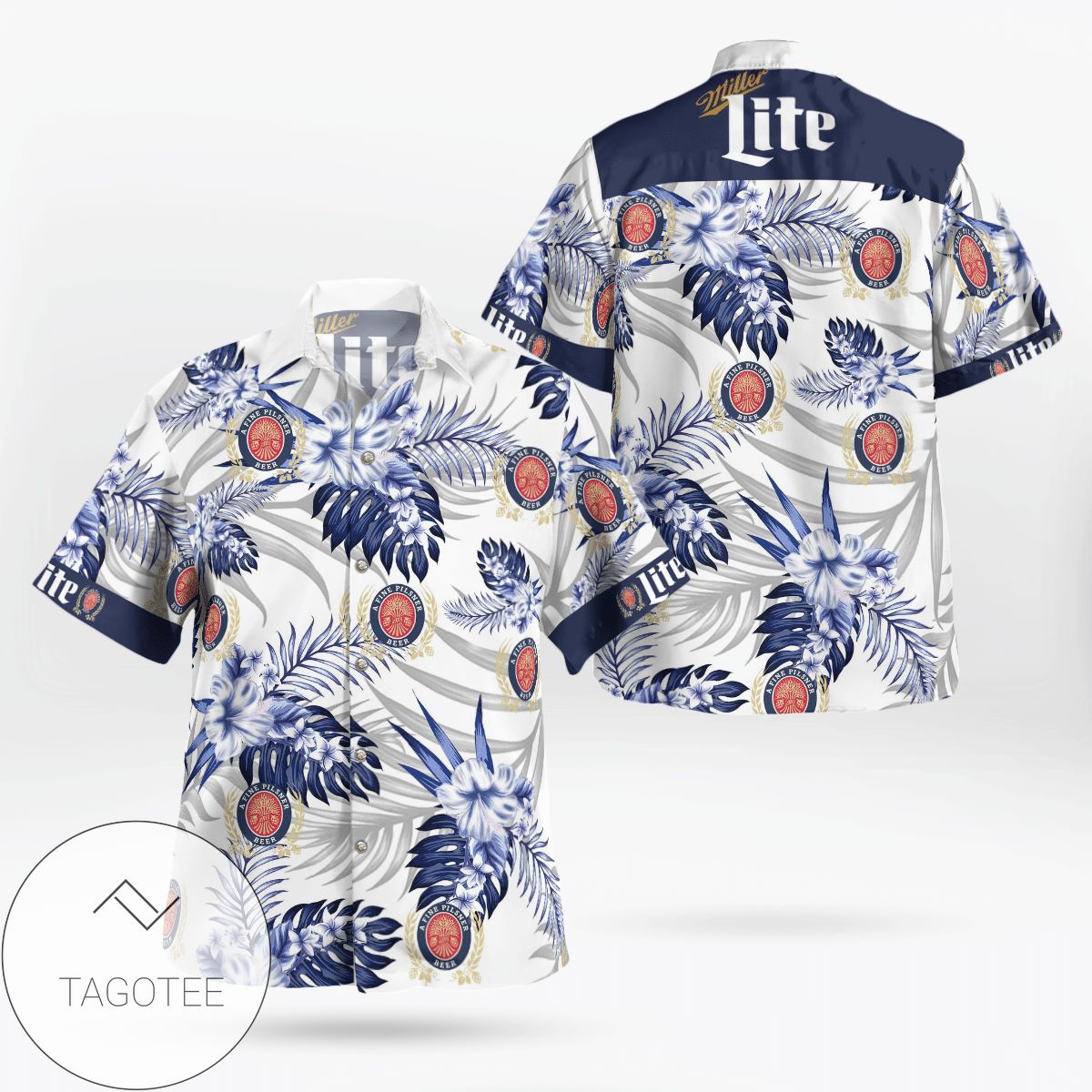 Miller Lite All Over Print 3D Hawaiian Shirt – Navy