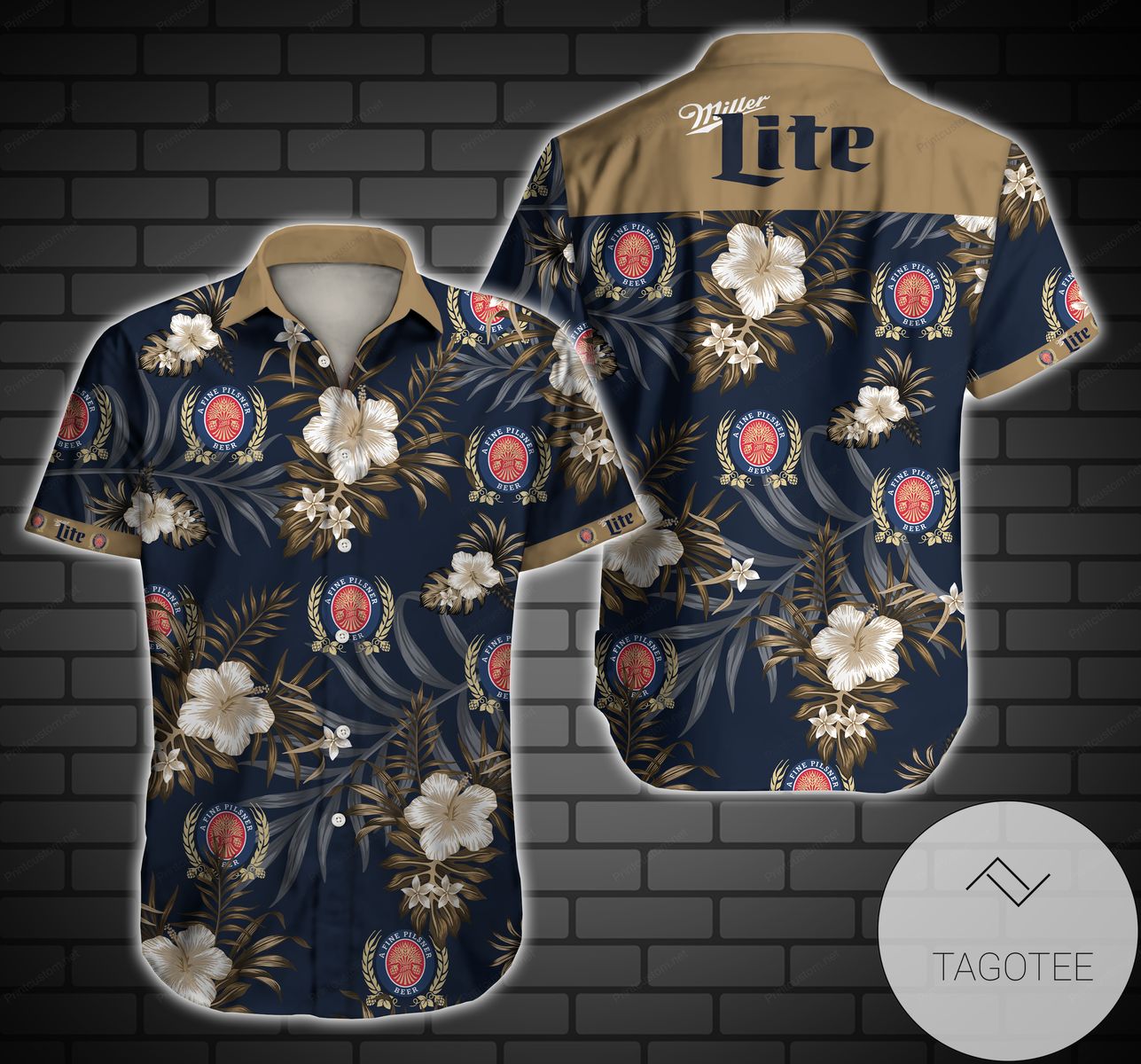 Miller Lite All Over Print 3D Hawaiian Shirt – White