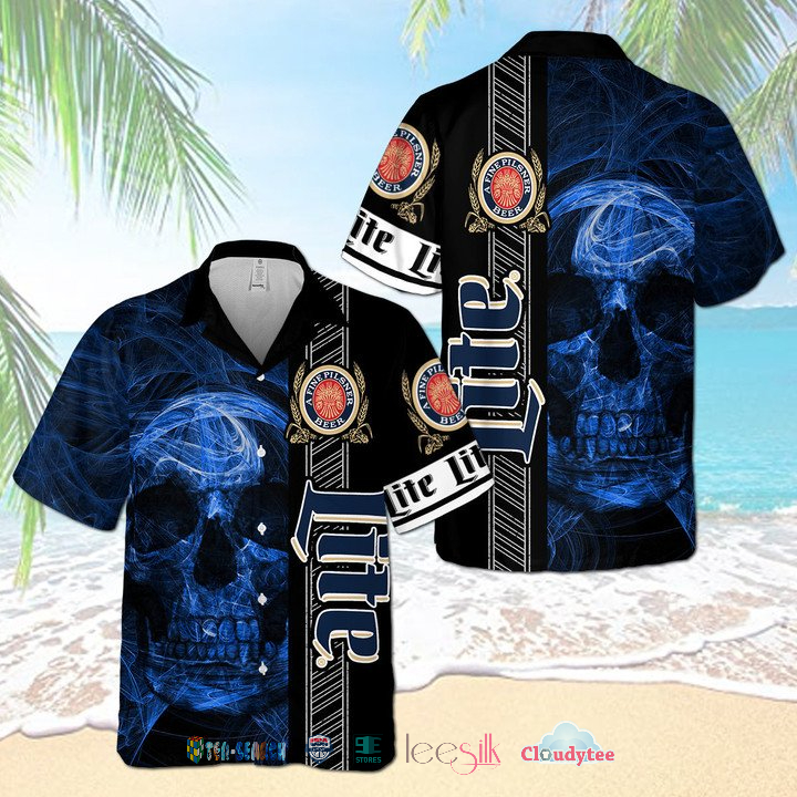 Miller Lite Colorful Aloha Hawaiian Shirt