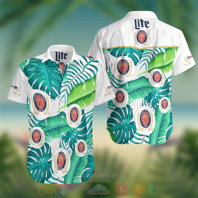 Miller Lite Short Sleeve Hawaiian Shirt