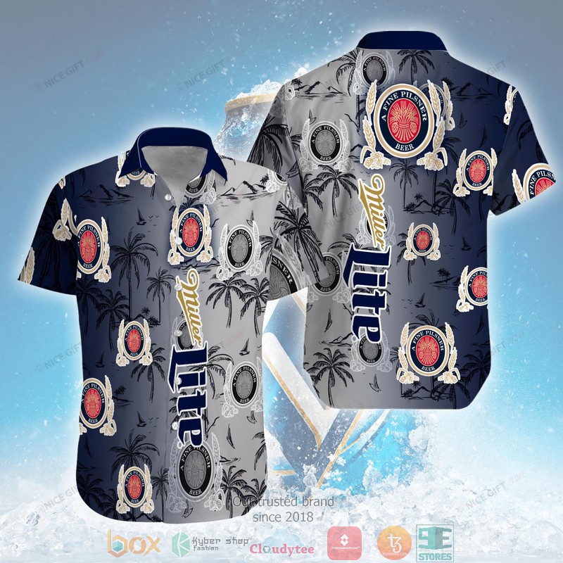 Miller Lite Short Sleeve Hawaiian Shirt