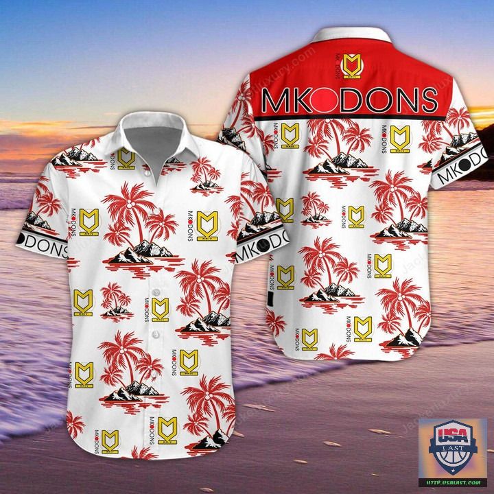 Milton Keynes Dons FC Aloha Hawaiian Shirt Beach Short