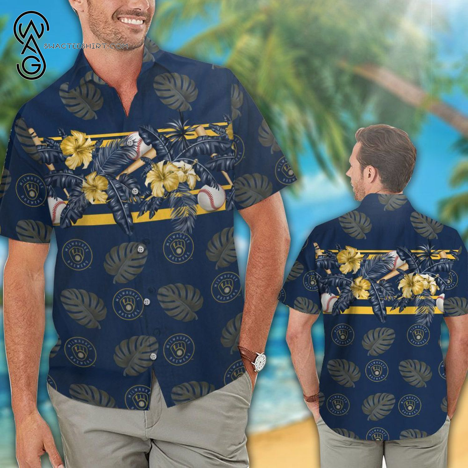 Milwaukee Brewers Flower Tropical Summer Vibes Hawaiian Shirt