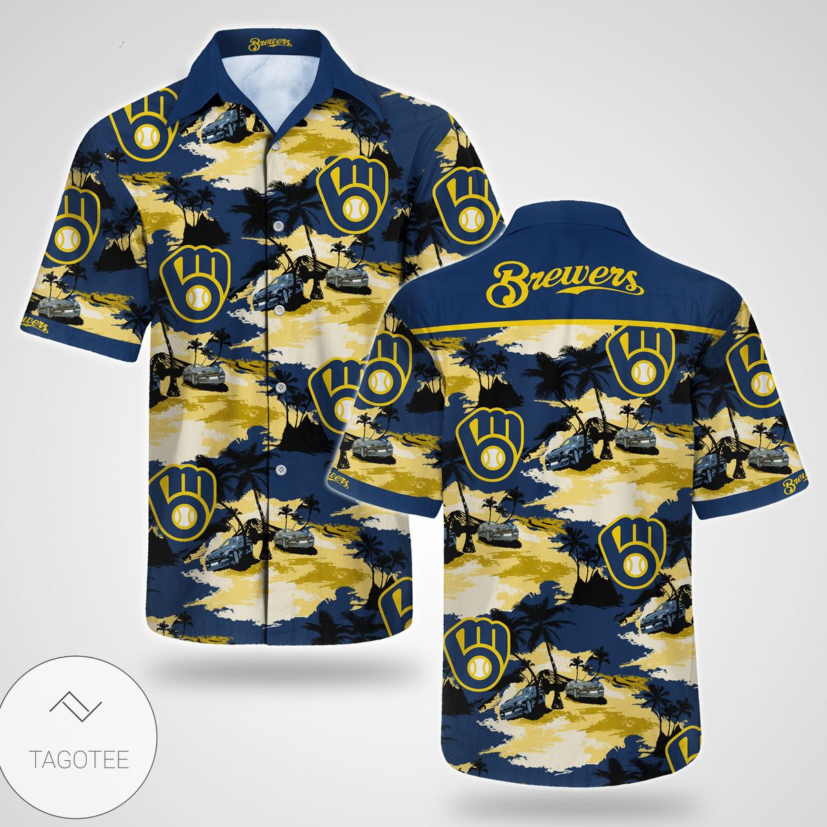 Milwaukee Brewers Vintage Mlb Hawaiian Shirt