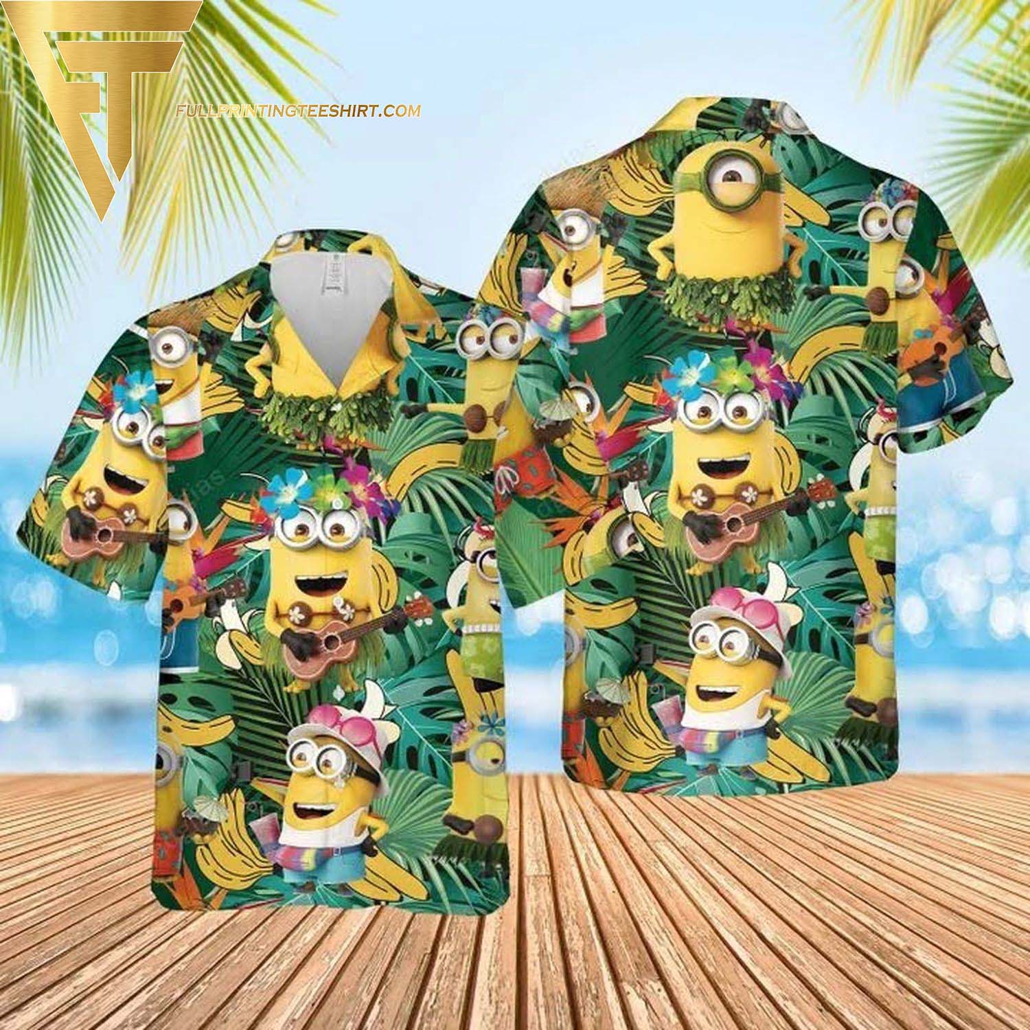 Minions Tropical Vibes Hawaiian Shirt And Beach Shorts