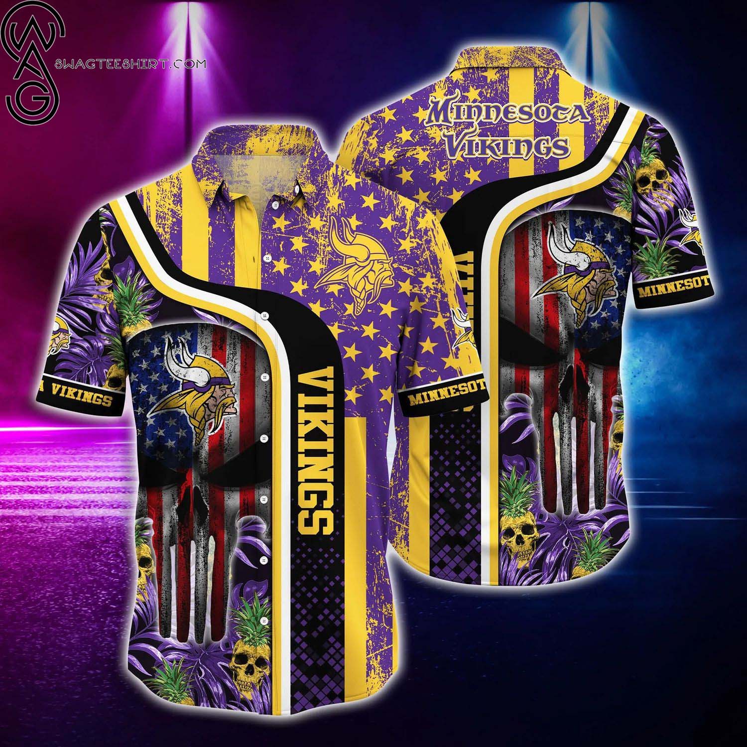 Minnesota Vikings And Rugby Helmet Summer Aloha Hawaiian Shirt