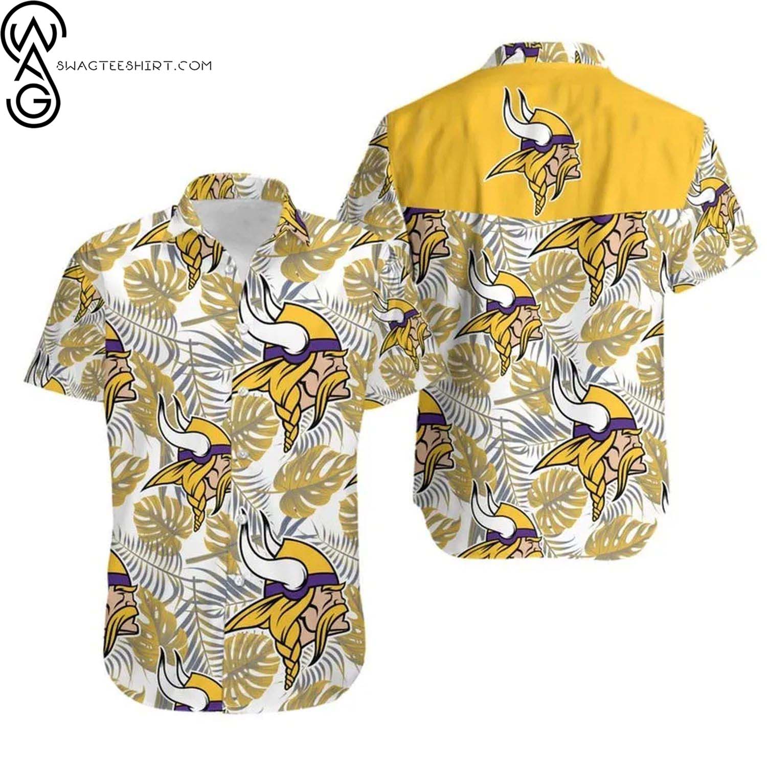 Minnesota Vikings Purple Thematic Aloha Hawaiian Shirt