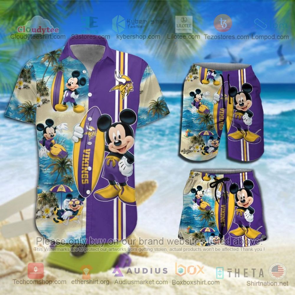 Minnesota Vikings NFL palm tree Hawaiian Shirt