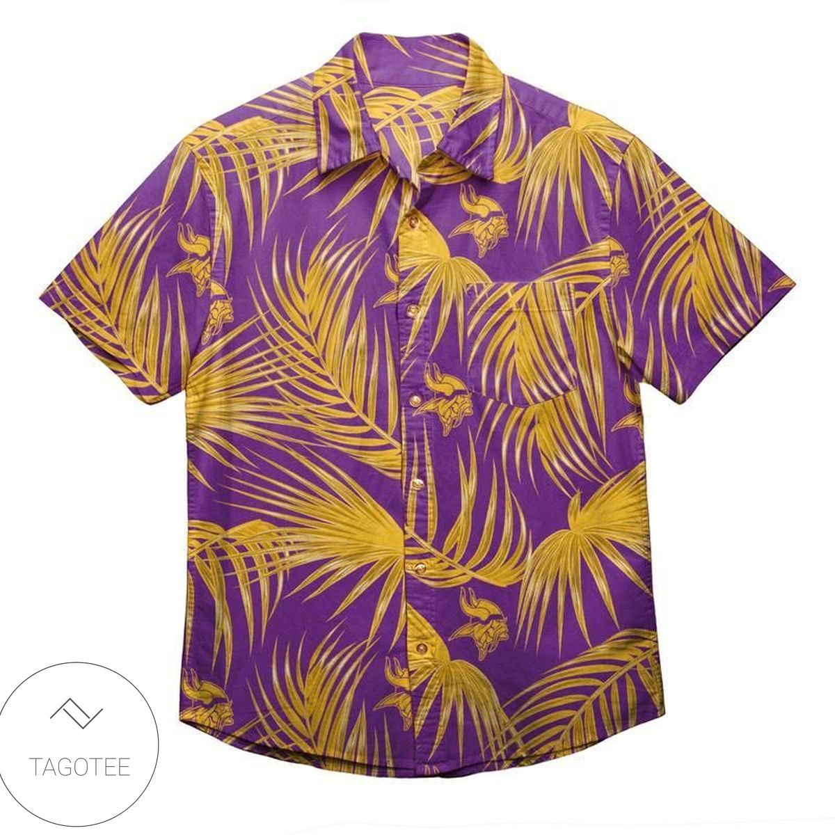 Minnesota Vikings Mini Print Logo Purple Hawaiian Shirt