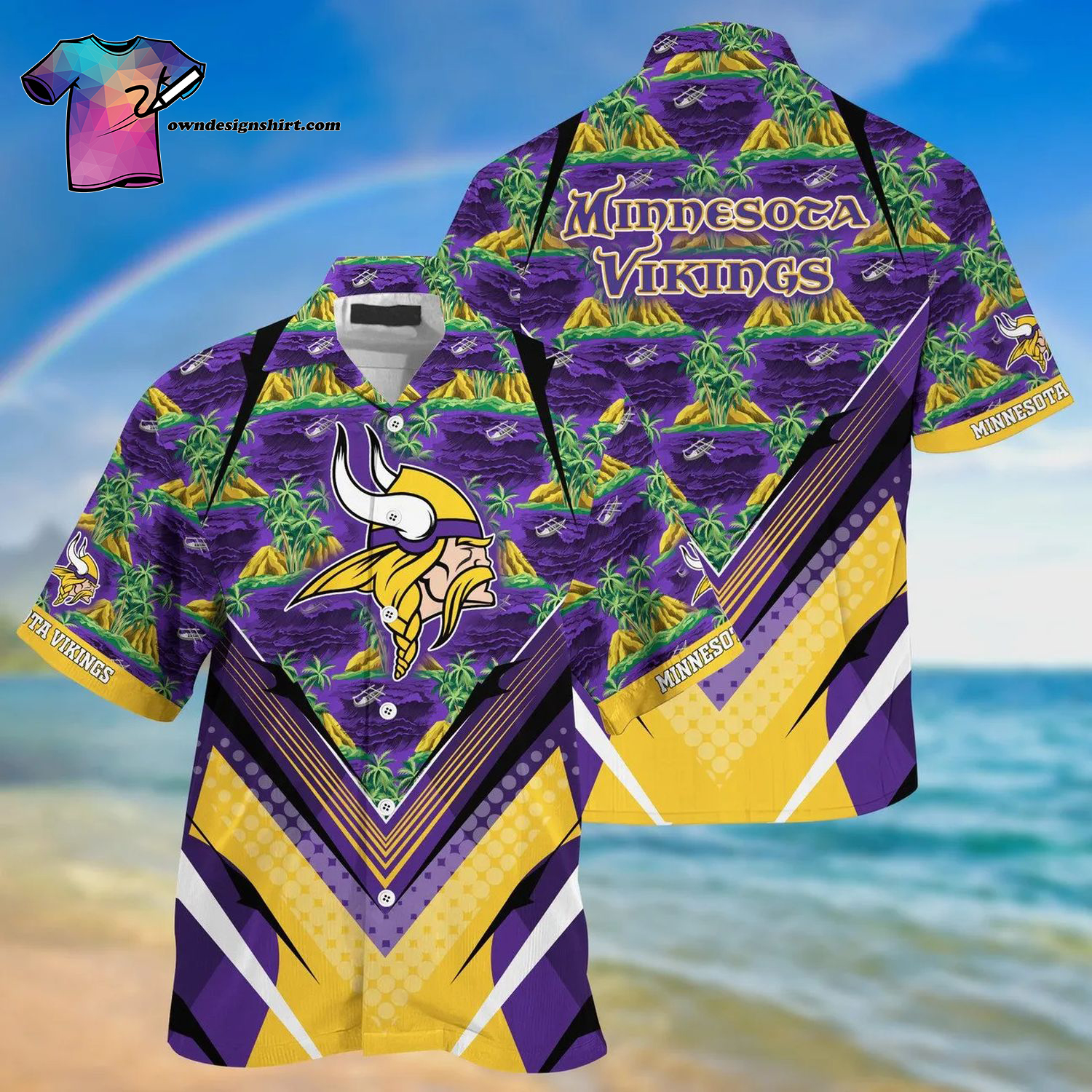 Minnesota Vikings Shark Summer Aloha Hawaiian Shirt