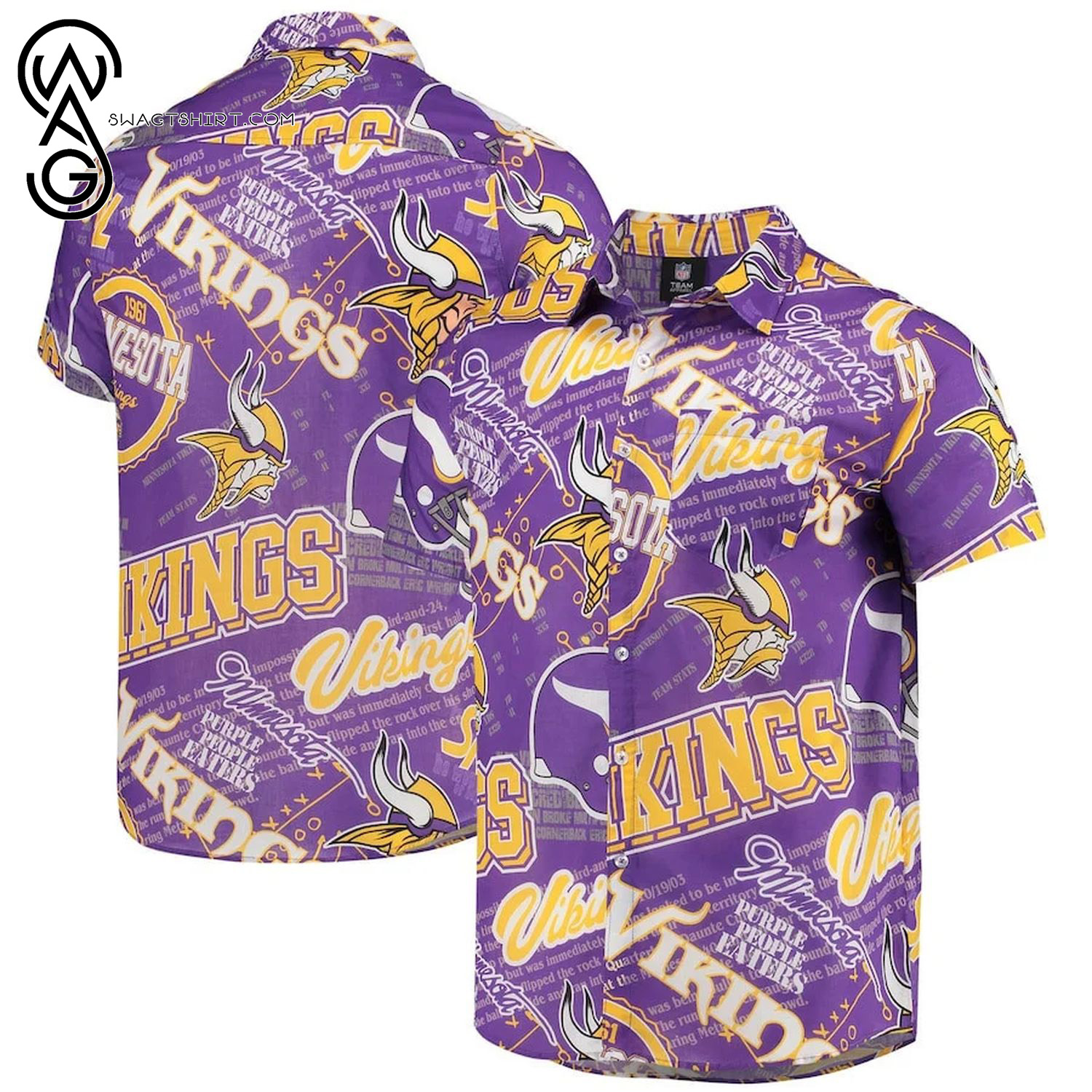 Minnesota Vikings Logo Floral Summer Aloha Hawaiian Shirt