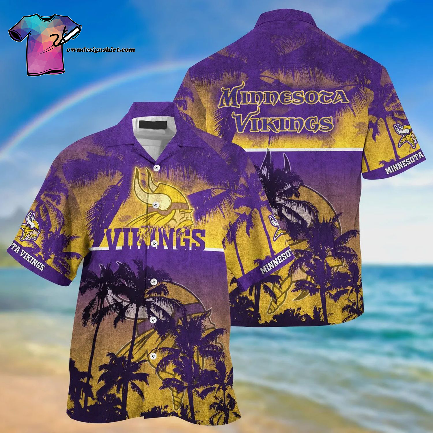 Minnesota Vikings NFL Tropical All Over Print Hawaiian Shirt