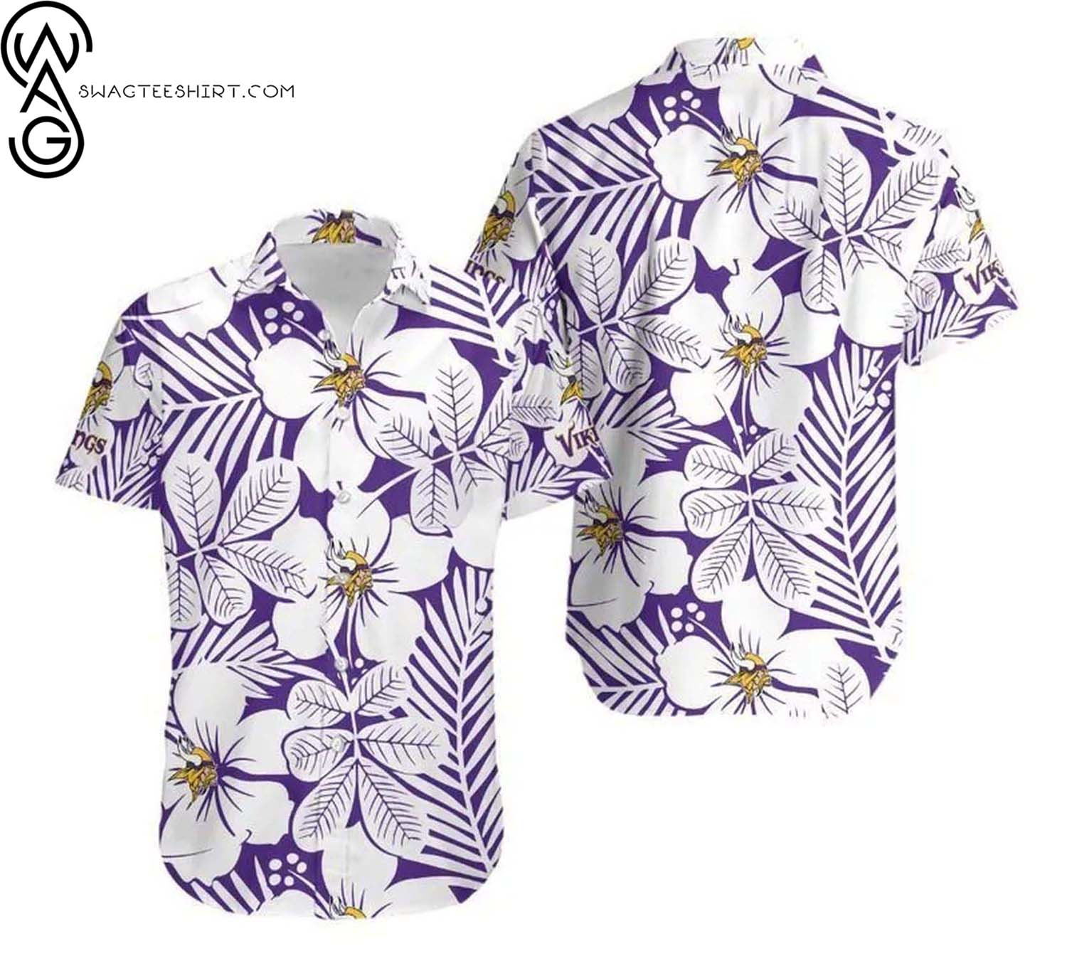 Minnesota Vikings Tropical Flower Summer Vibes Hawaiian Shirt