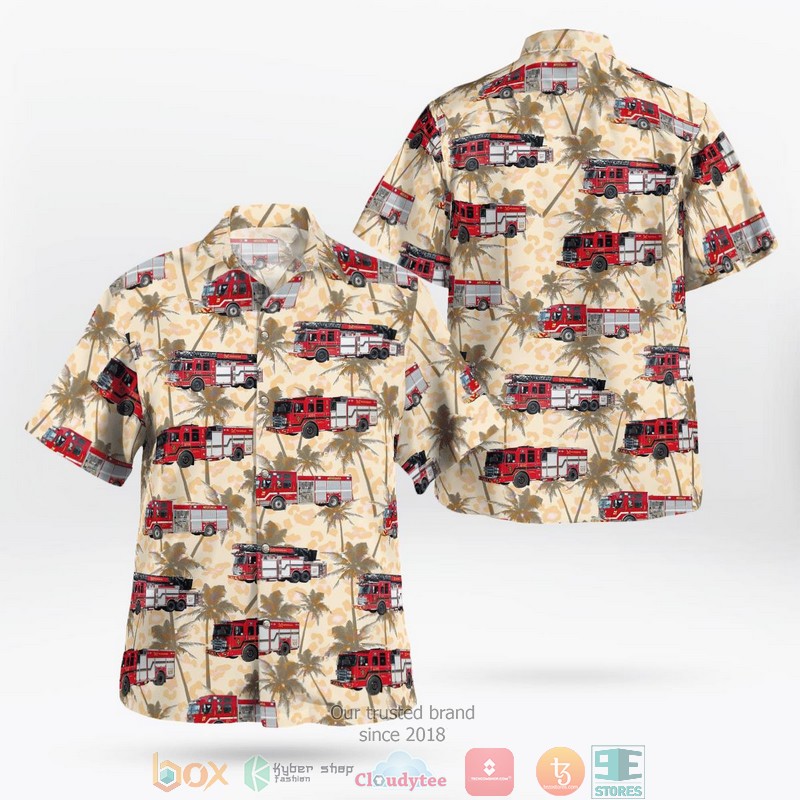 Mississippi Jackson Fire Department Ladder Truck Hawaiian Shirt