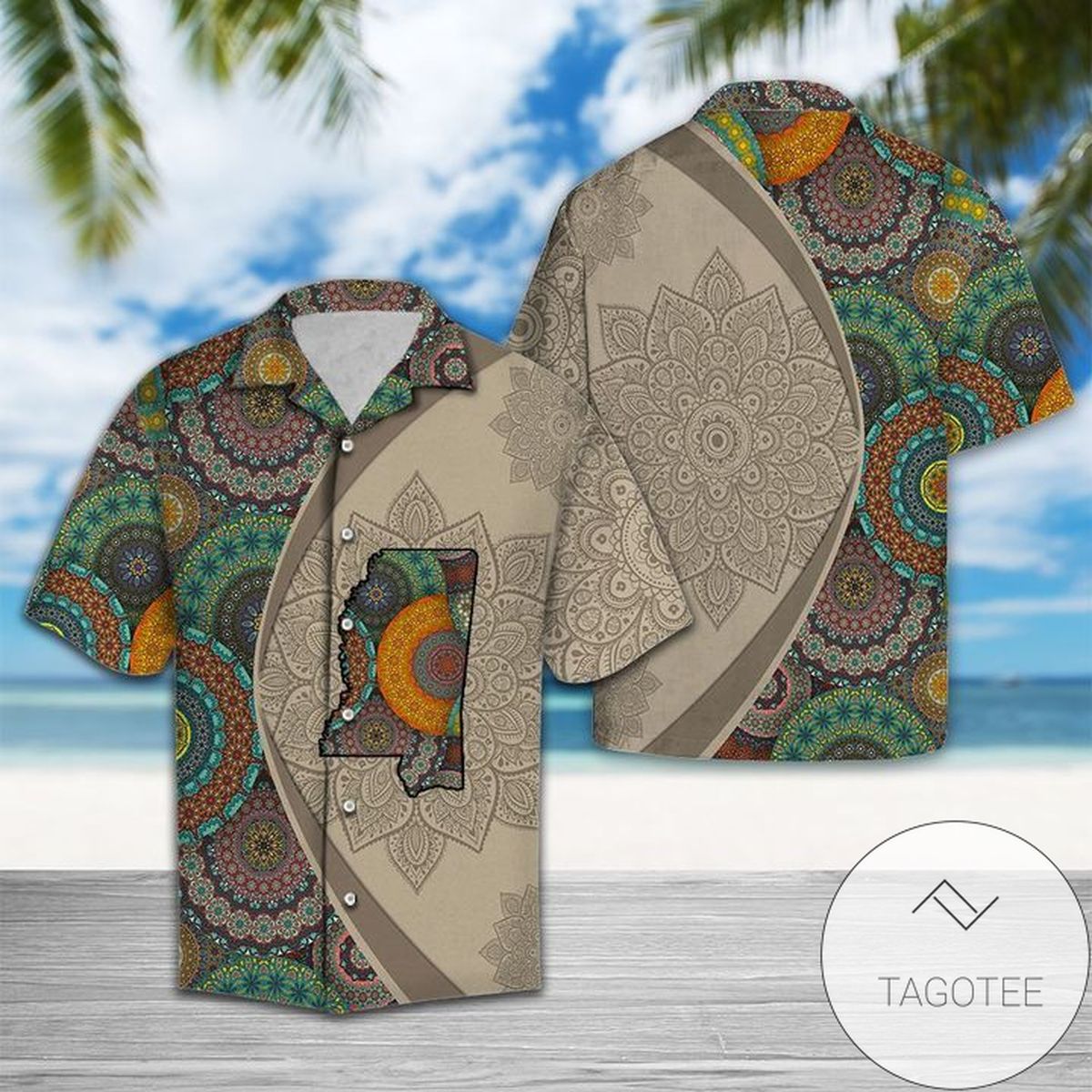 Mississippi Mandala 3d Hawaiian Shirt For Men With Vibrant Colors And Textures