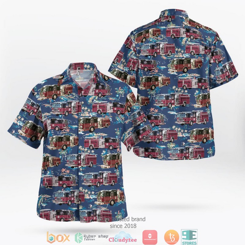 Mississippi Starkville Fire Department Ladder Truck Hawaiian Shirt