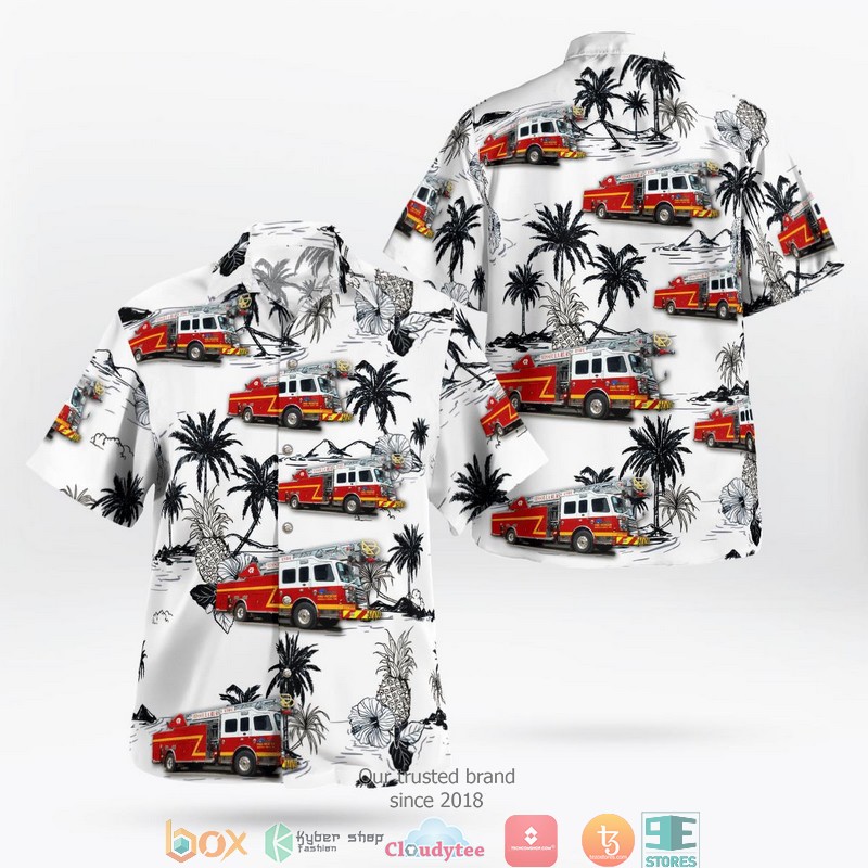 Missoula Rural Fire District Ladder Truck Hawaiian Shirt