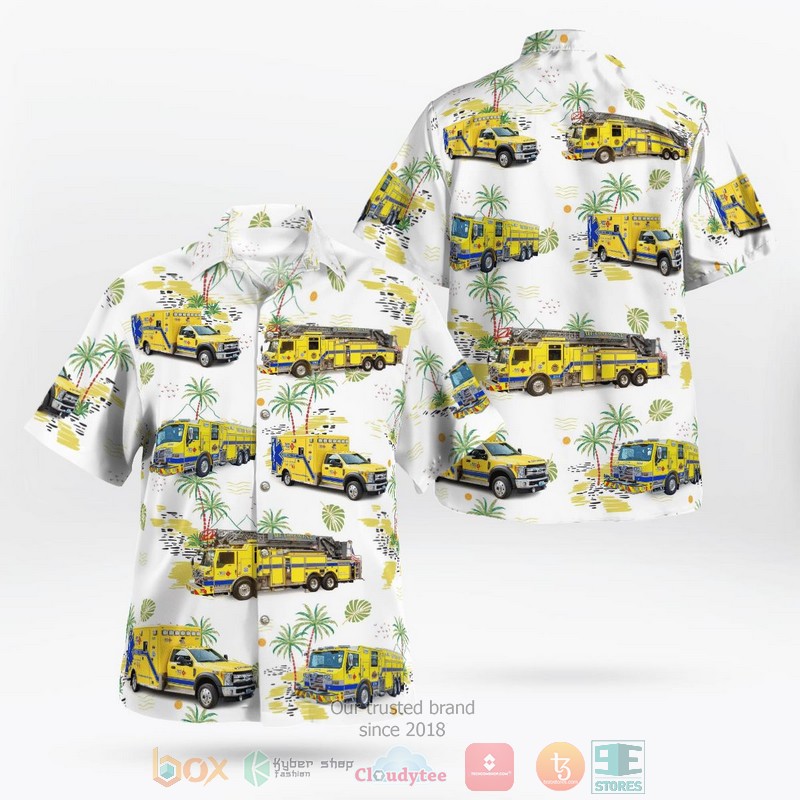 Missoula Rural Fire District Ladder Truck Hawaiian Shirt