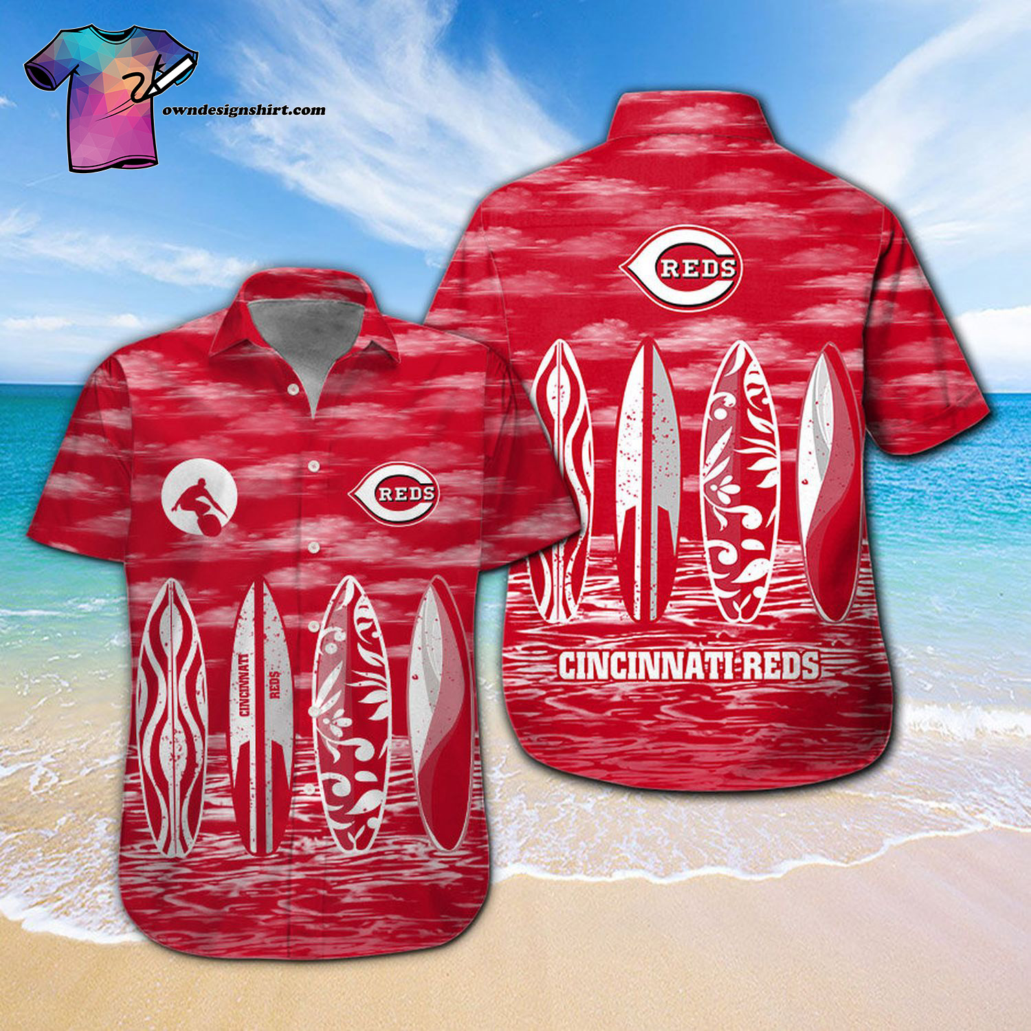 MLB Cincinnati Reds Surfboard Summer Outfits Hawaiian Shirt