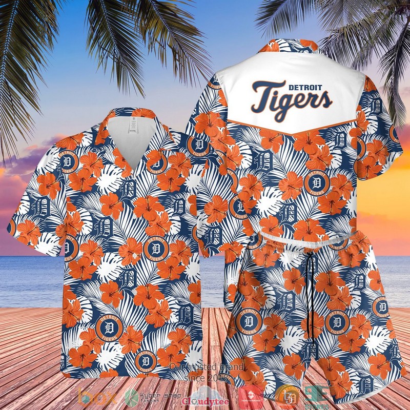 MLB Detroit Tigers Hibiscus Hawaian Summer Outfit