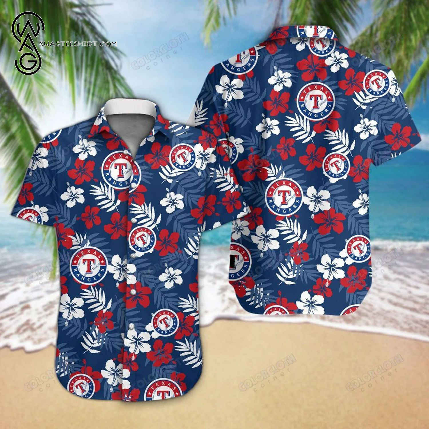 MLB Texas Rangers Summer Vacation Hawaiian Shirt