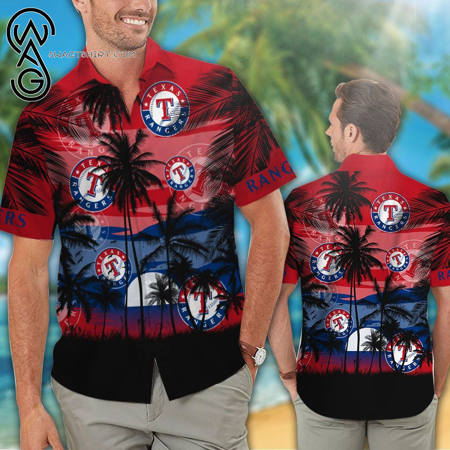 MLB Texas Rangers Summer Vacation Hawaiian Shirt