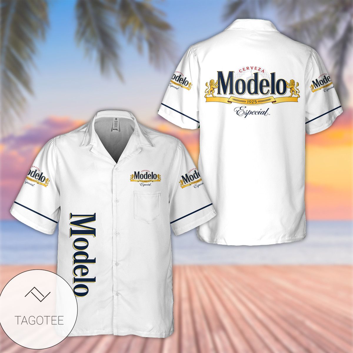 Modelo Palm Hawaiian Shirt