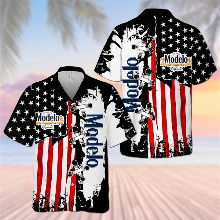 Modelo Especial American Flag Hawaiian Shirt