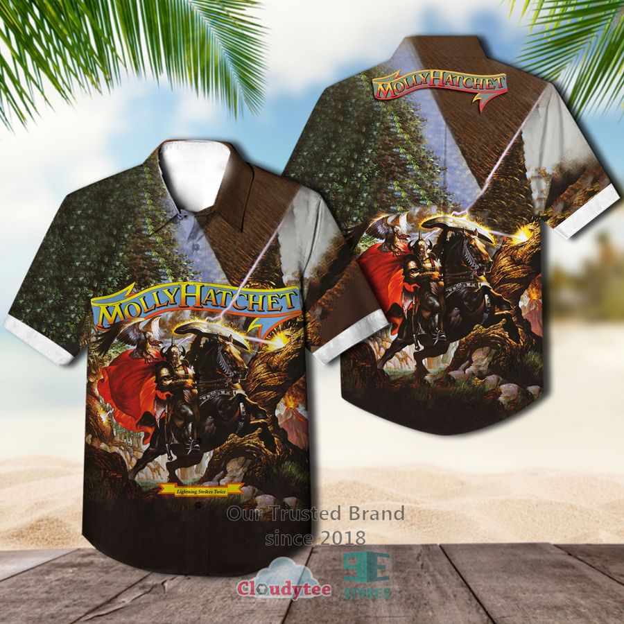 Molly Hatchet Double Trouble Live Hawaiian Casual Shirt