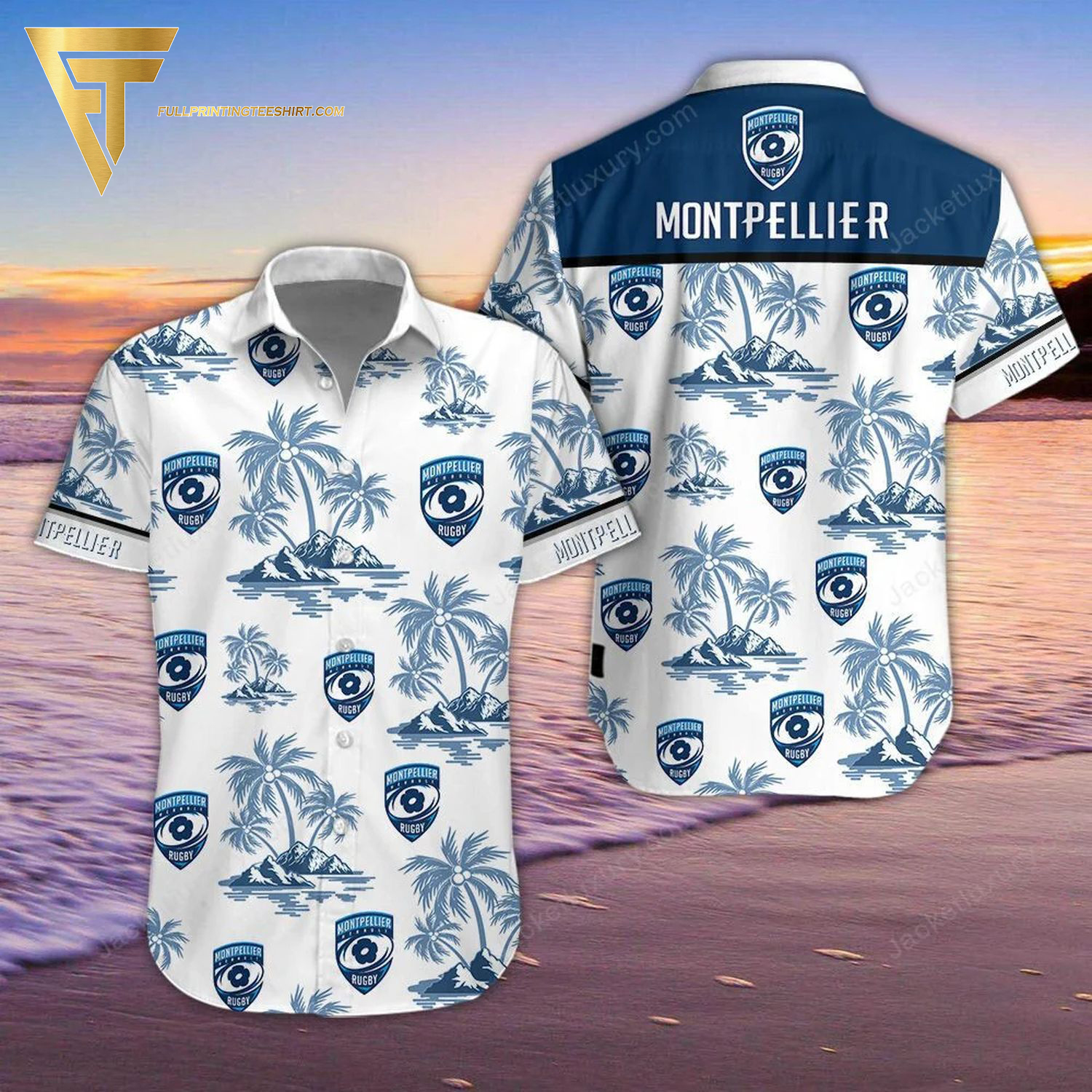 Montpellier Herault Rugby Tropical Parrot All Over Print Hawaiian Shirt