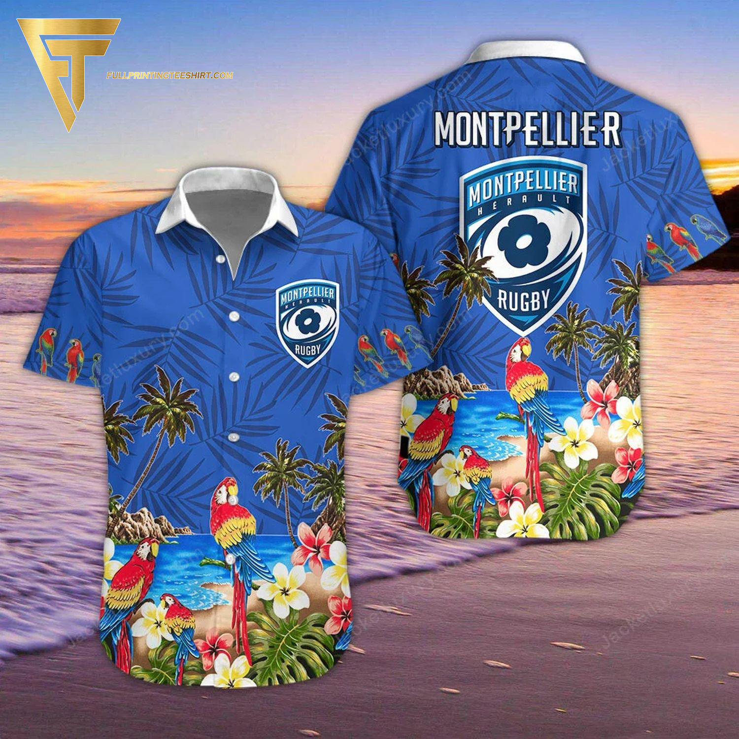 Montpellier Herault Rugby All Over Print Hawaiian Shirt