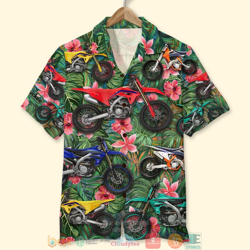 Motocross Dirt Bike Make Dirt Flying Pattern Hawaiian Shirt