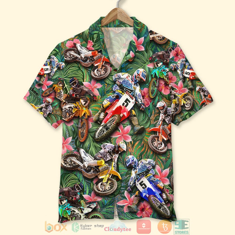 Motocross Kelly Green Hawaiian Shirt