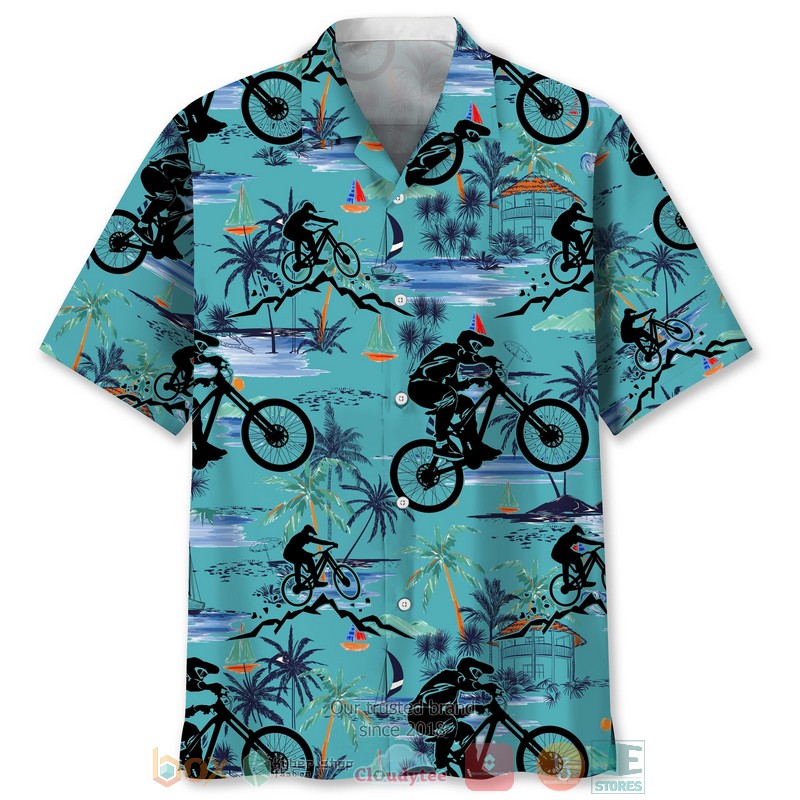 Mountain Bike Color Hawaiian Shirt