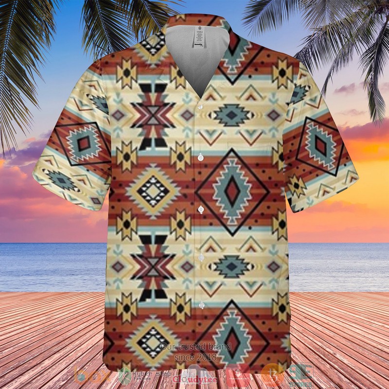 Multicolor Arrow orange yellow Pattern Native Hawaiian Shirt