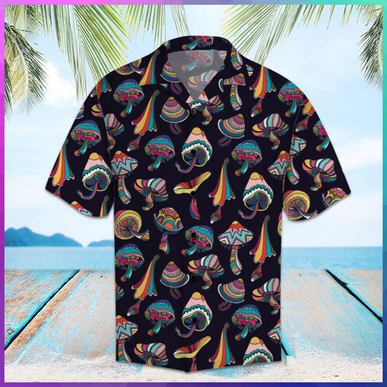 Mushroom Psyche Delic Hawaiian Shirt New 2022